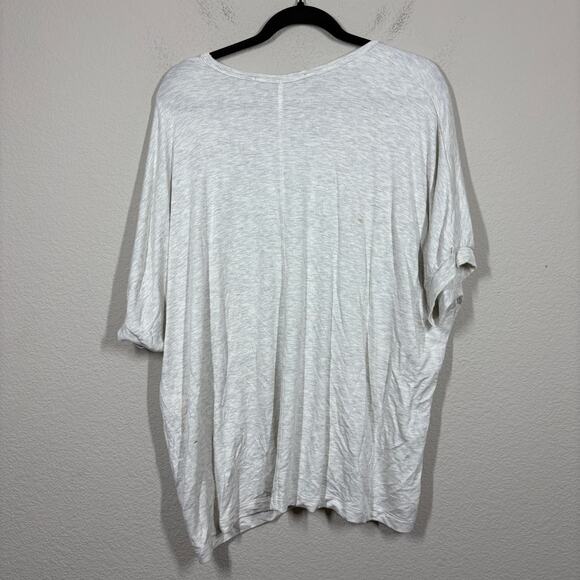 Red 23 Womens Medium Oversized Tee Heather Gray V Neck Dolman Sleeves Stretch - Picture 2 of 9